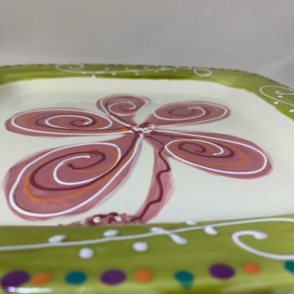 Hand Painted Square Ceramic Plate By Wild Orchid Designs Michelle Elliott - Picture 7 of 7